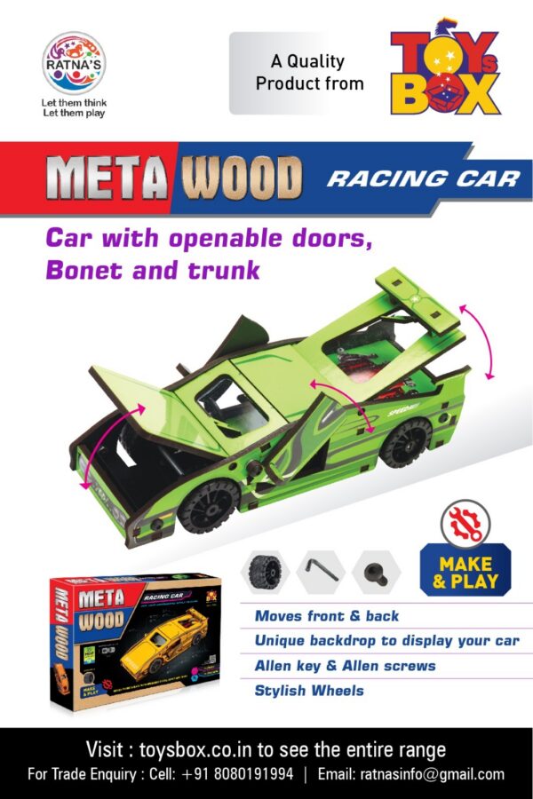 6 Meta Wood Racing Car