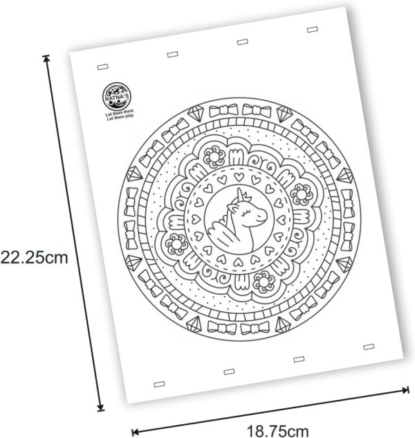 61zcI6z2m7L._AC_SL1500_.jpg Mandala Art Unicorn Junior Colouring Kit