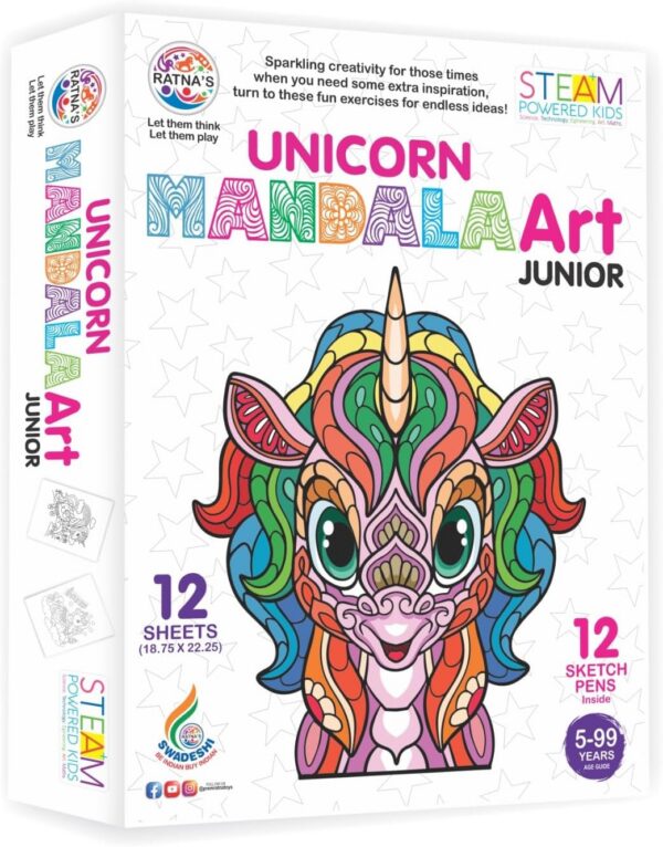 714FNRfXMDL._AC_SL1500_.jpg Mandala Art Unicorn Junior Colouring Kit