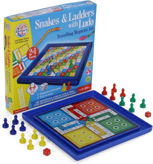 Magnetic Travelling Snakes and Ladders with Ludo