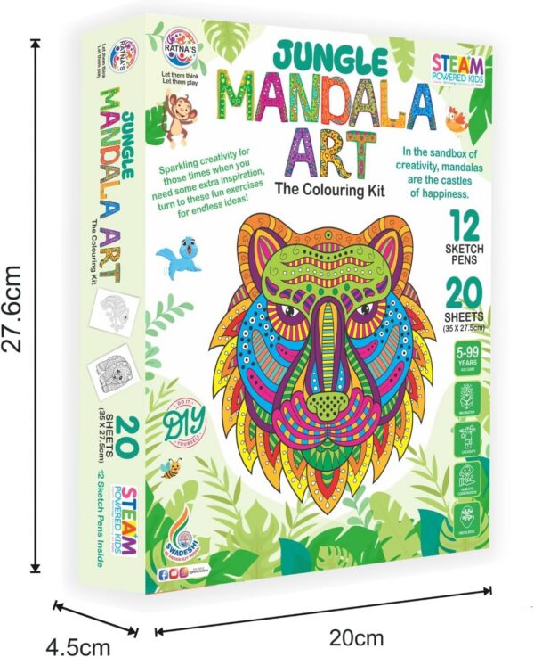 71M3tntqpL._AC_SL1500_.jpg Jungle Mandala Art Colouring Kit