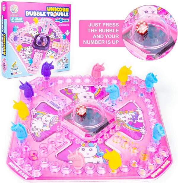71a8eAZzcXL._AC_SL1500_.jpg Unicorn Bubble Trouble Board Game
