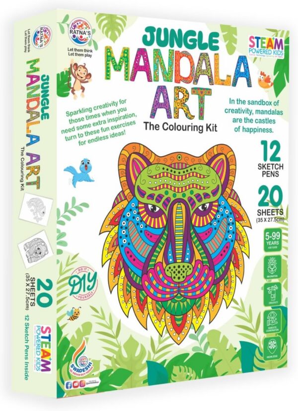 71gKCWcW3jL._AC_SL1500_.jpg Jungle Mandala Art Colouring Kit