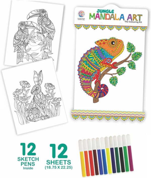71iBIbaiHOL._AC_SL1500_.jpg Jungle Mandala Art Colouring Kit