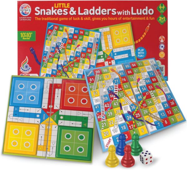 81IVYNTyzuL._AC_SL1500_.jpg Little Snakes and Ladders with Ludo