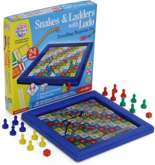 Magnetic Travelling Snakes and Ladders with Ludo