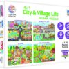 4 in 1 City & Village Life Jigsaw Puzzle