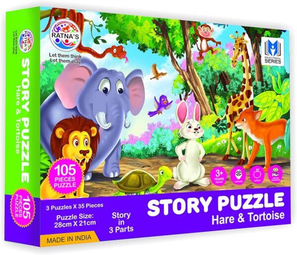 91BbPCrkzTL._AC_SL1500_.jpg Story Jigsaw Puzzle Hare and Tortoise