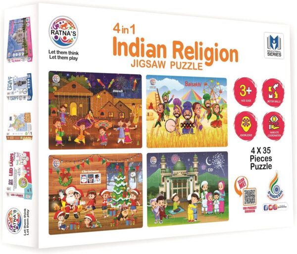 4 in 1 Indian Religion Jigsaw Puzzle
