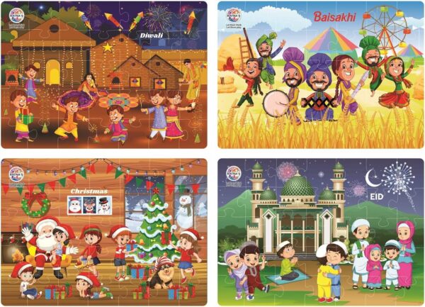4 in 1 Indian Religion Jigsaw Puzzle